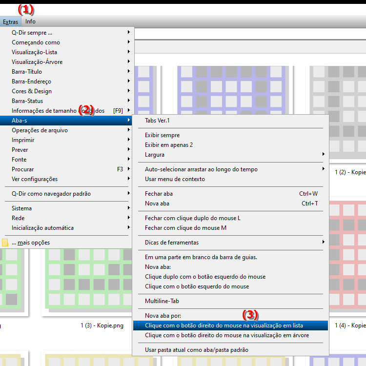Como abrir uma nova aba clicando com o botão do meio na visualização de lista